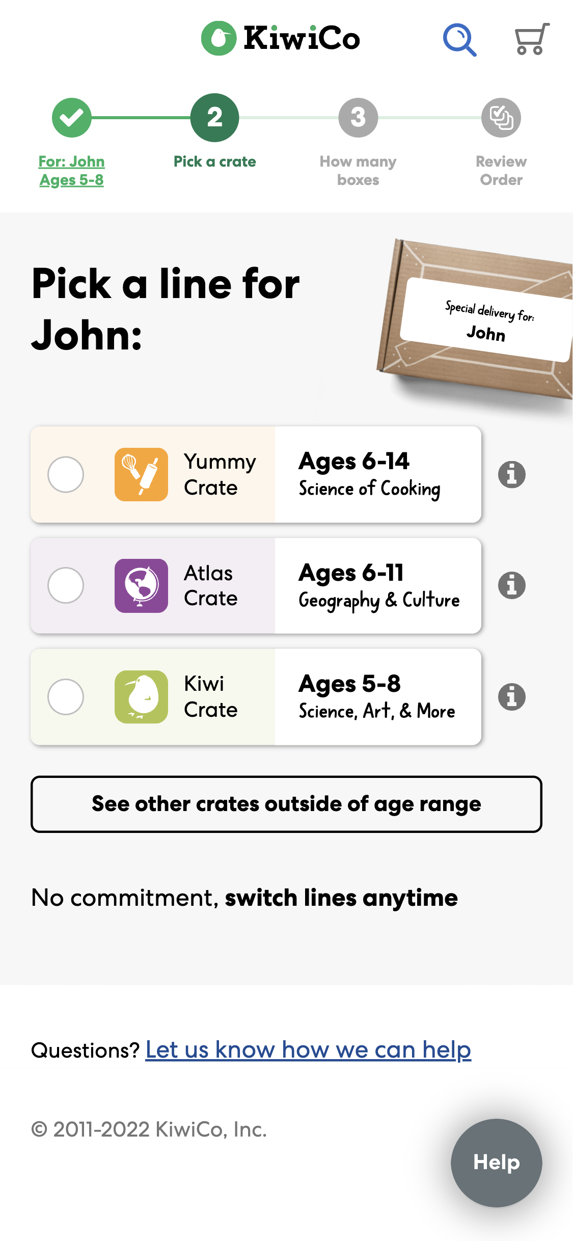 KiwiCo’s Mobile Quiz 2 of 12 Quiz Examples Baymard Institute
